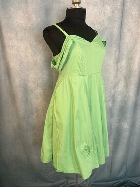 Disney Green Tinkerbell Stretch Poplin Dress Plus Size 1